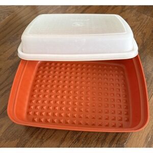Vintage Tupperware Season Serve Marinade Container Keeper Chili Red 12.5"x10"x4"
